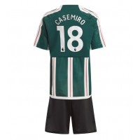 Manchester United Casemiro #18 Vonkajší Detský futbalový dres 2023-24 Krátky Rukáv (+ trenírky)